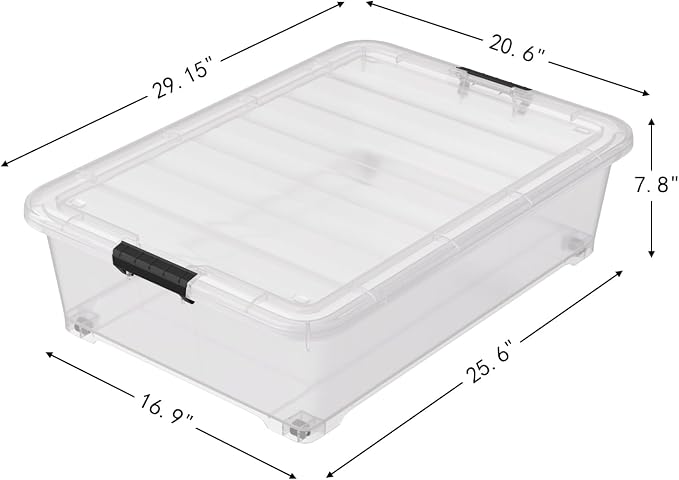 50 Quart Multipurpose Under Bed Storage Container Bins - Image 2