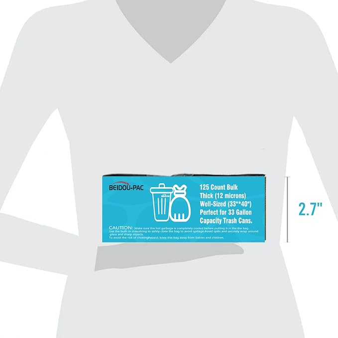 33 Gallon Trash Bags, Heavy Duty Clear Plastic Recycling Bags, Construction - Image 6
