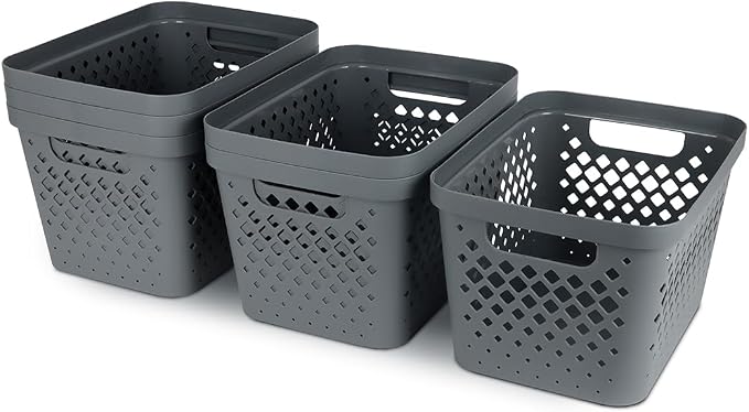 Glad Plastic Storage Basket Set, Value Pack of 6 | Open Storage Bins - Image 6