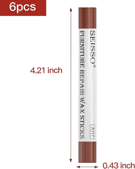 SEISSO Wood Filler Sticks- 6 Pcs, Furniture Repair Wax Crayons, Furniture - Image 2