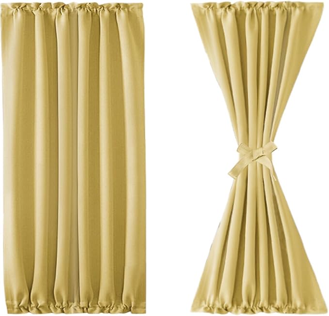 DWCN French Door Curtains – Rod Pocket Thermal Blackout Curtain - Image 7