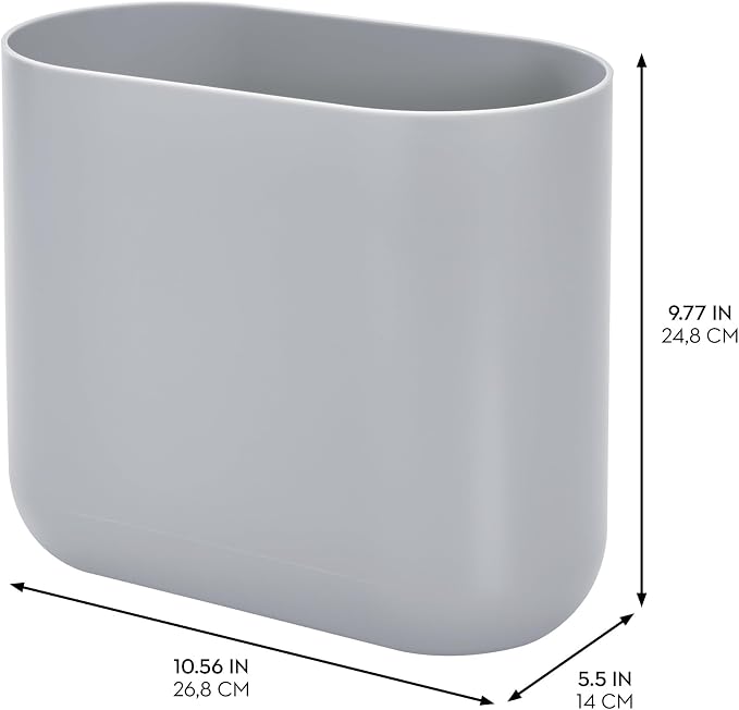 iDesign Cade Oval Slim Trash, Compact Waste Basket Garbage Can - Image 2