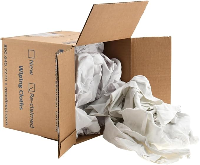 PRO SOURCE Reclaimed White Cotton T-Shirt Cloth Shop Rags, Sold by Weight - Image 5