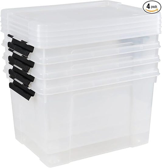 34 L Clear Plastic Storage Bins Box by Knifefish