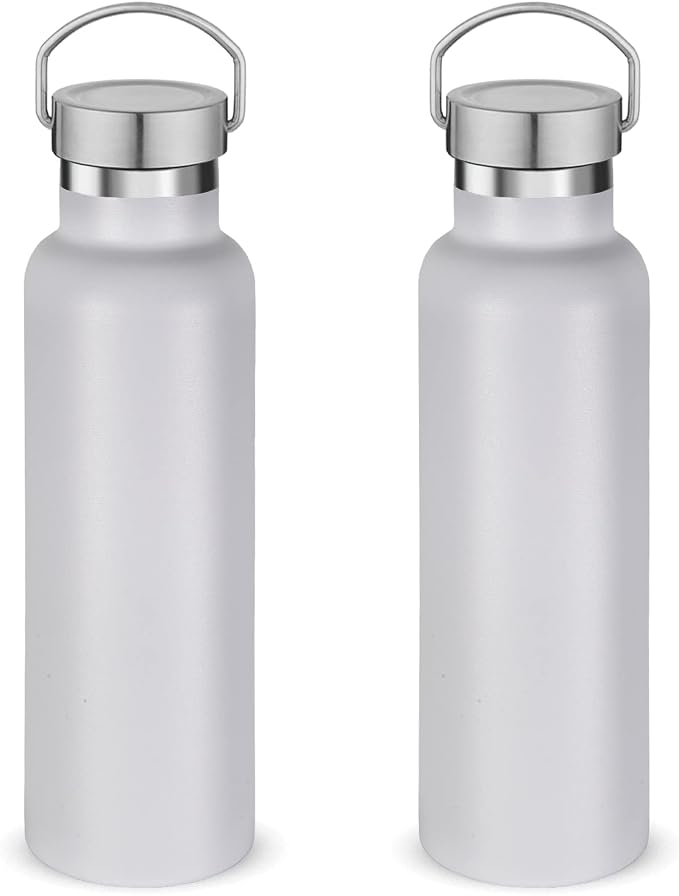 Neihepal 20 oz Insulated Water Bottles Bulk 2 Pack, Stainless Steel Double Wall by Neihepal