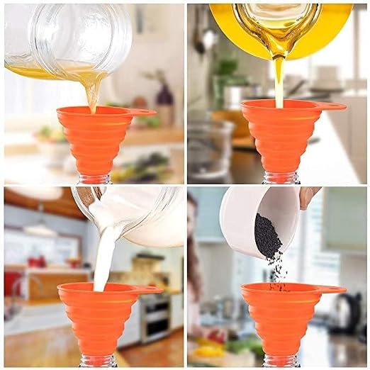 Kitchen Funnel Set – 3 Pack Silicone Funnels - Image 3