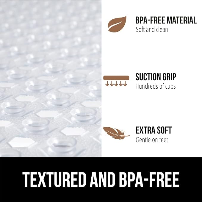 GORILLA GRIP Patented Square Shower Stall Mat, Small Bathtub Floor Mats - Image 5