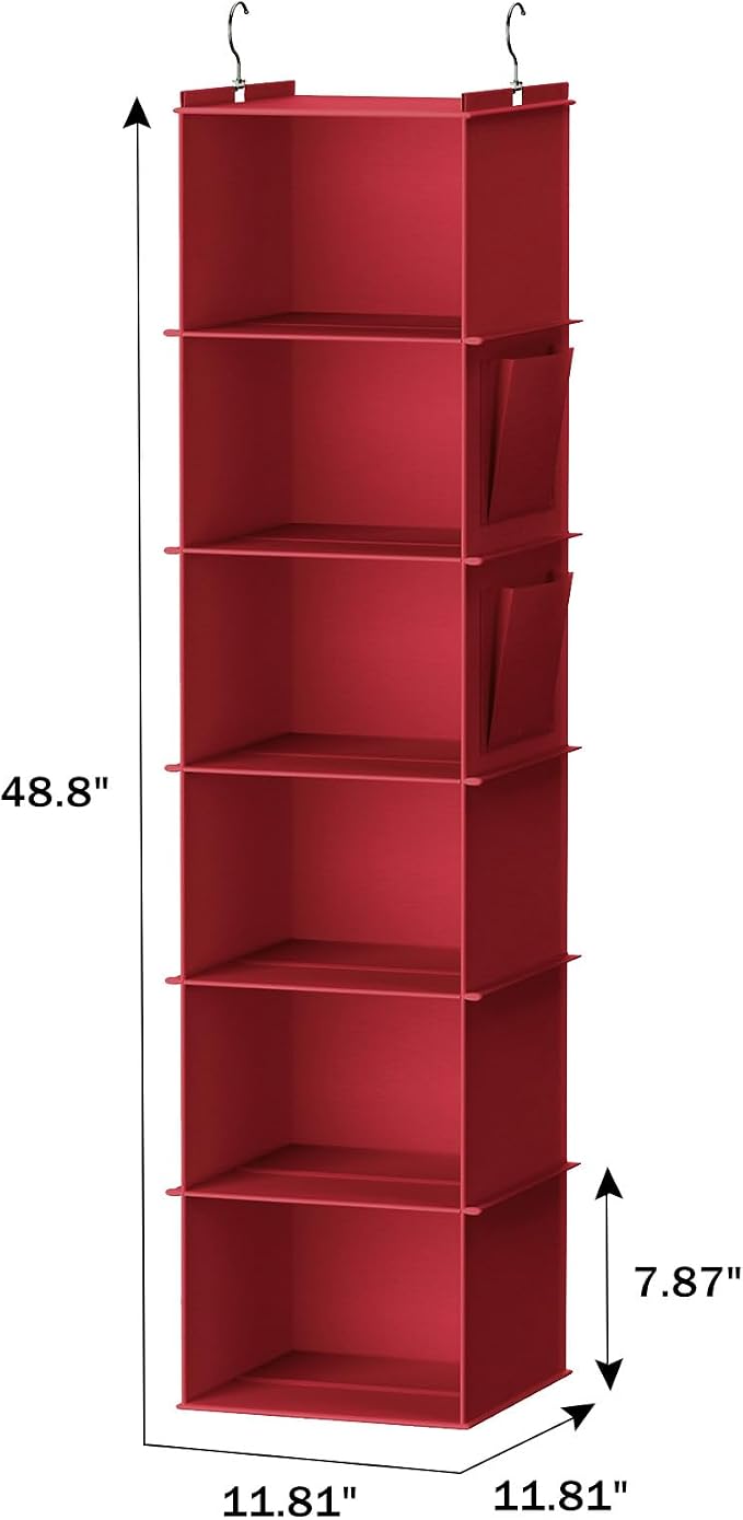 YOUDENOVA Hanging Closet Organizer and Storage, 6-Shelf Closet Hanging Storage - Image 3