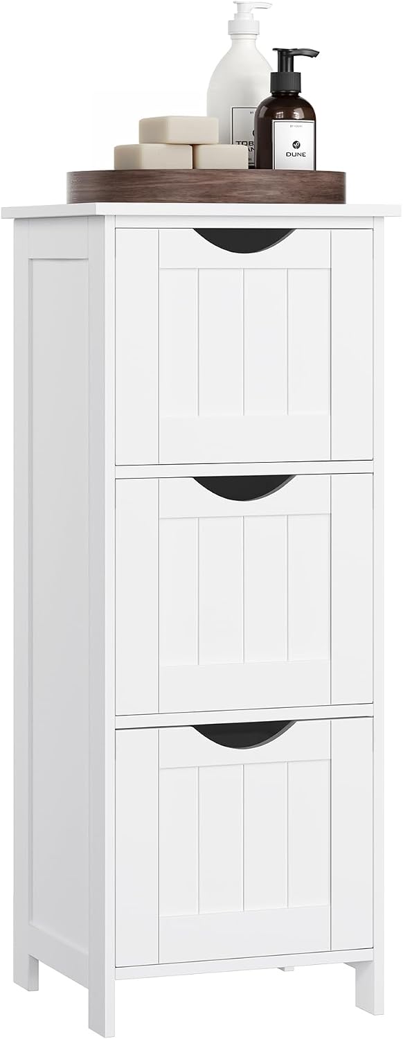 VASAGLE Floor Storage Cabinet, Freestanding Organizer with 3 Drawers