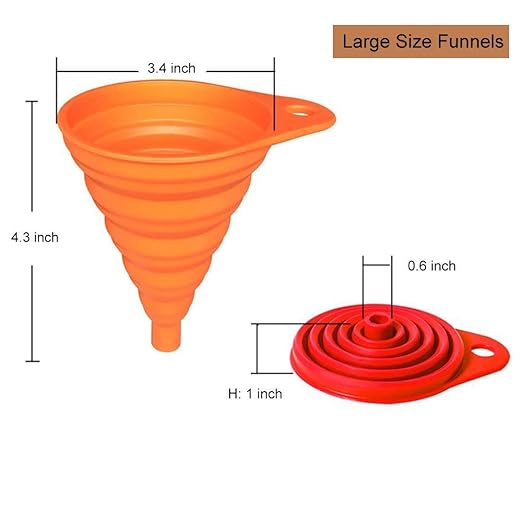 KongNai Kitchen Funnel Set 4 Pack, Small and Large, Kitchen Gadgets Accessories - Image 2