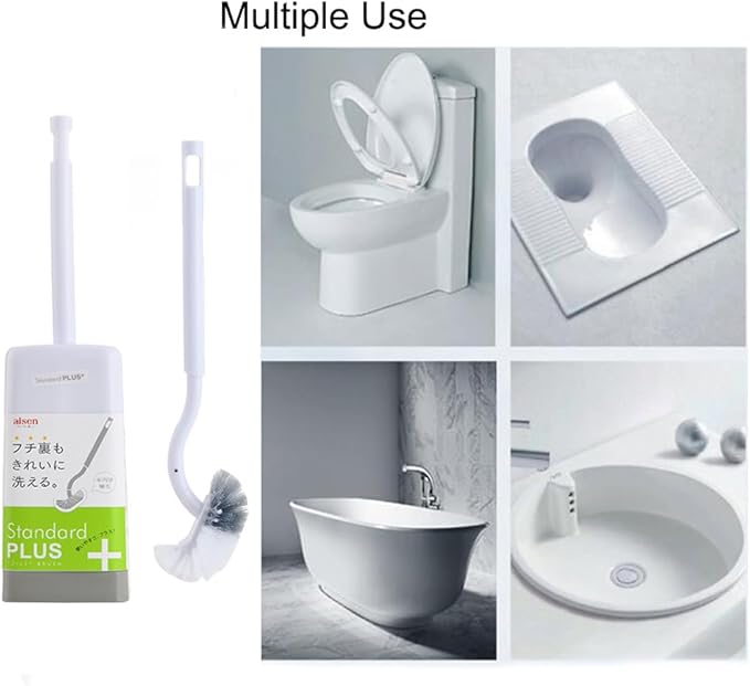 Marbarsse Bathroom Toilet Bowl Brush and Holder, Curved Design Toilet Brush - Image 4