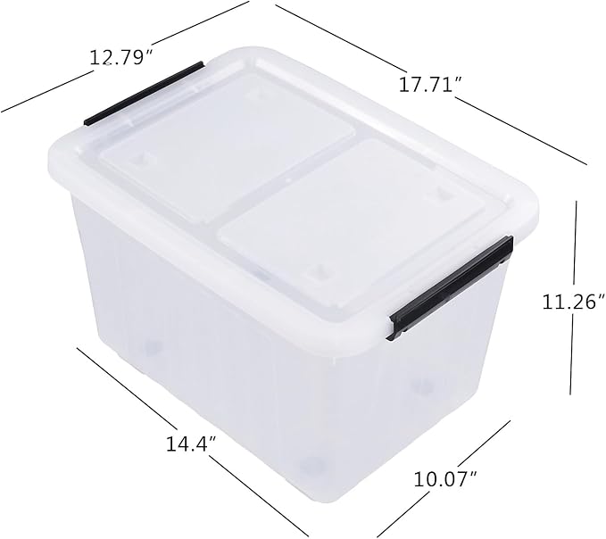 4 Packs 30 L Stackable Plastic Storage Bins - Image 2
