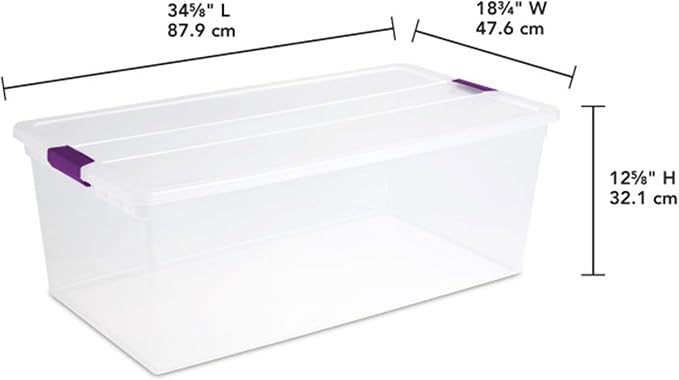 Sterilite 4-Pack 110 Quart ClearView Latch Box, Stackable Organizer Bins - Image 3