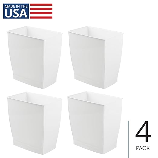 iDesign Small Rectangular Bathroom Trash Cans - Image 2
