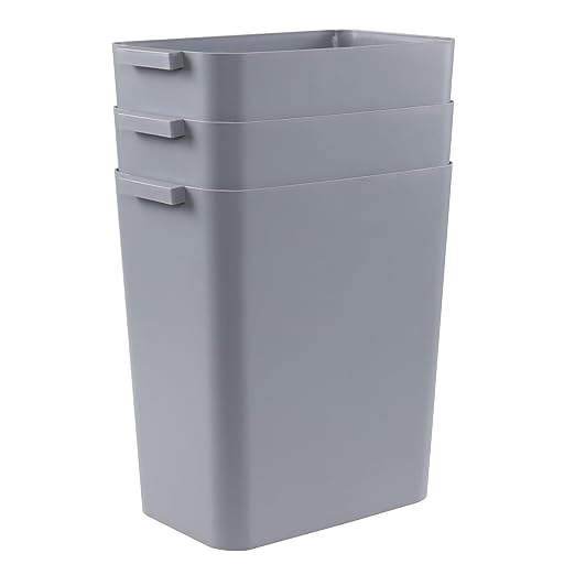 Zopnny Plastic Trash Can Wastebasket, Waste Bin, 4.5 Gallon, 3 Pack - Image 4