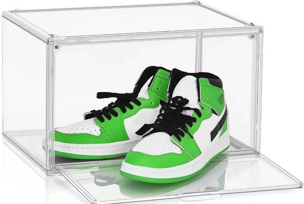 SONGMICS Set of 6 Stackable Shoe Boxes with Magnetic Door