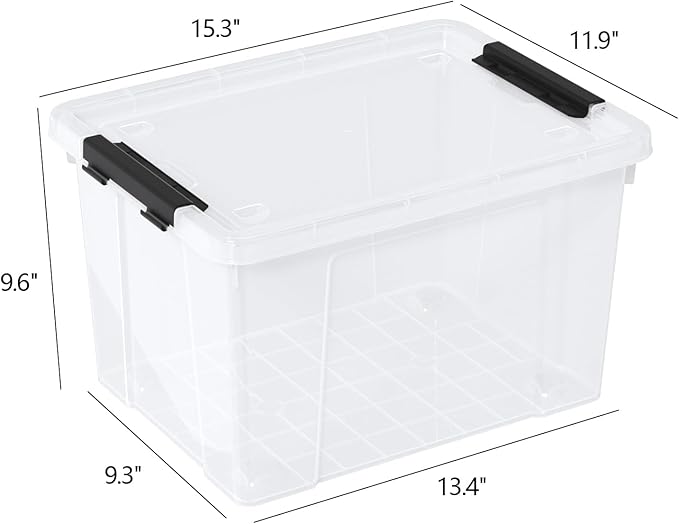 23 L Clear Plastic Storage Box - Image 3