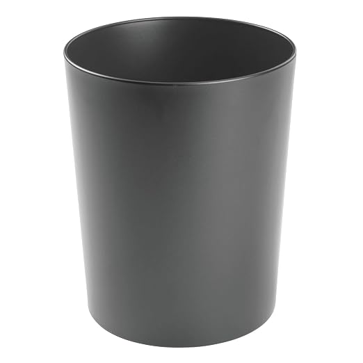 mDesign Round Metal Small 1.7 Gallon Recycle Trash Can Wastebasket, Garbage by mDesign