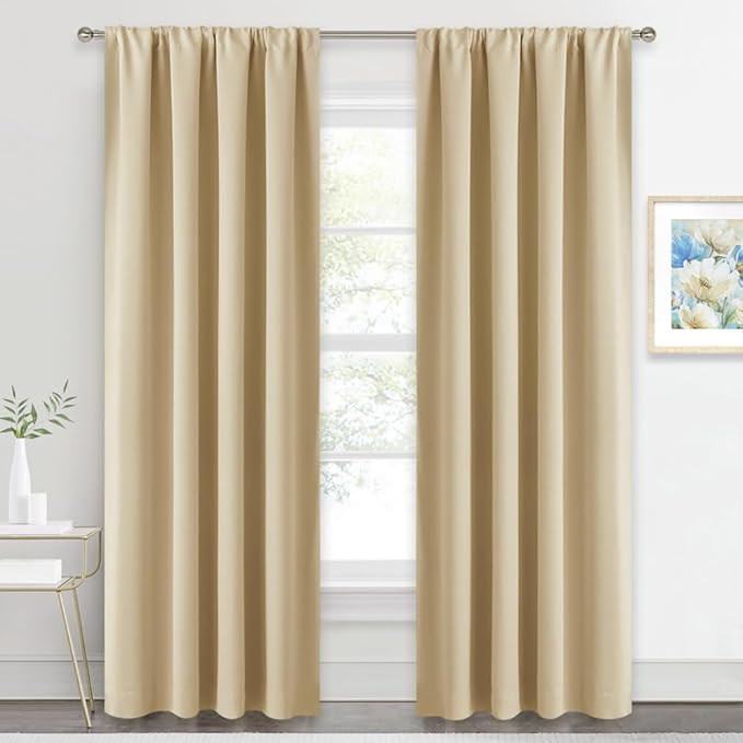 RYB HOME Blackout Curtains for Living Room, Large Window Shades for Bay Window by RYBHOME