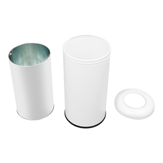 58.6 Liter / 15.48 Gallon Commercial Open Top Trash Can White Stainless Steel - Image 9
