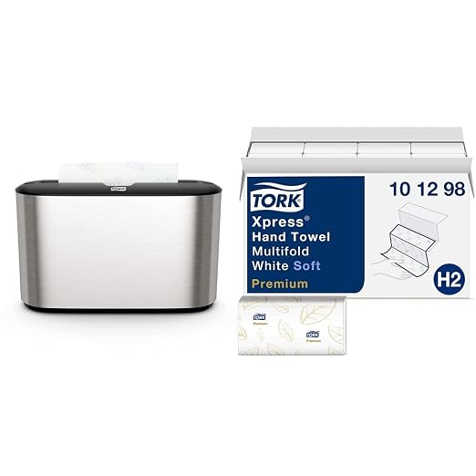 Tork Xpress Paper Towel Dispenser and Tork Extra Soft Multifold Hand Towels by Tork