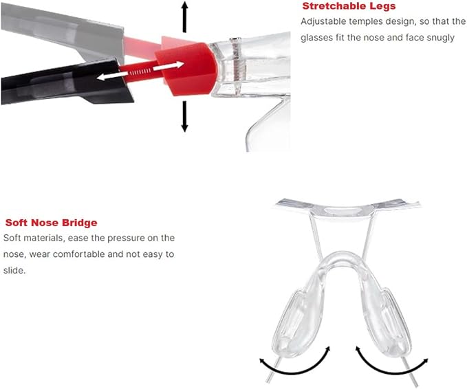 Red Frame Safety Glasses Goggles - Image 5