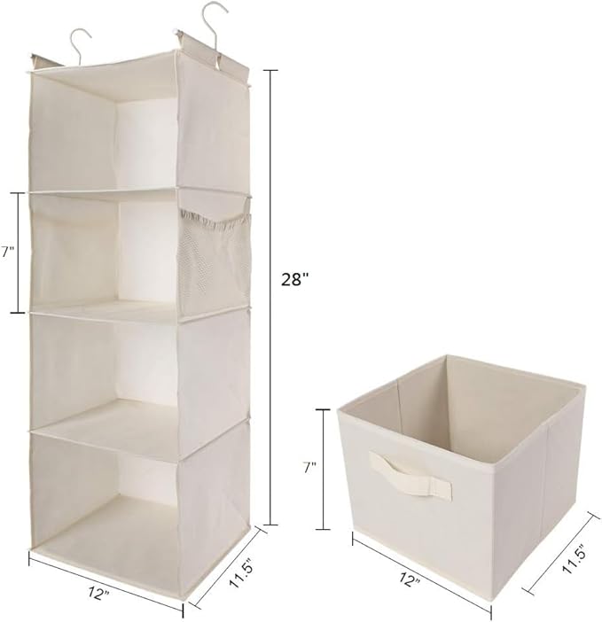 MAX Houser 4-Shelf Hanging Closet Organizer, Space Saver, Cloth Hanging Shelves - Image 3