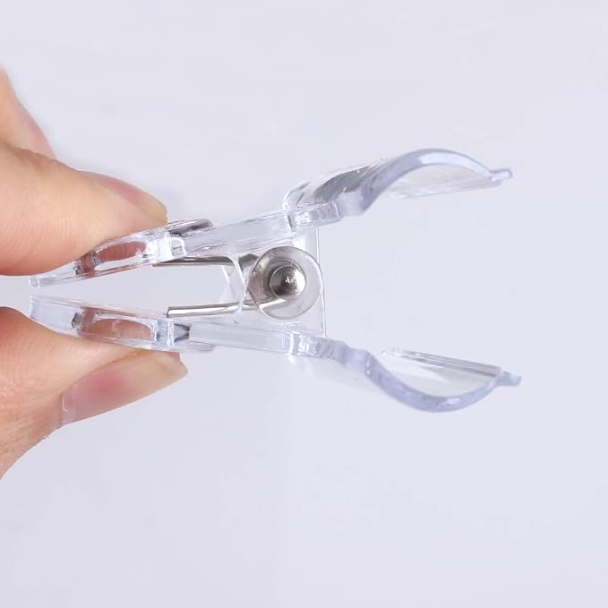 30 Pack Plastic Clear Clips Clamps, 1-1/2 Inch and 2 Inch Sizes - Image 3