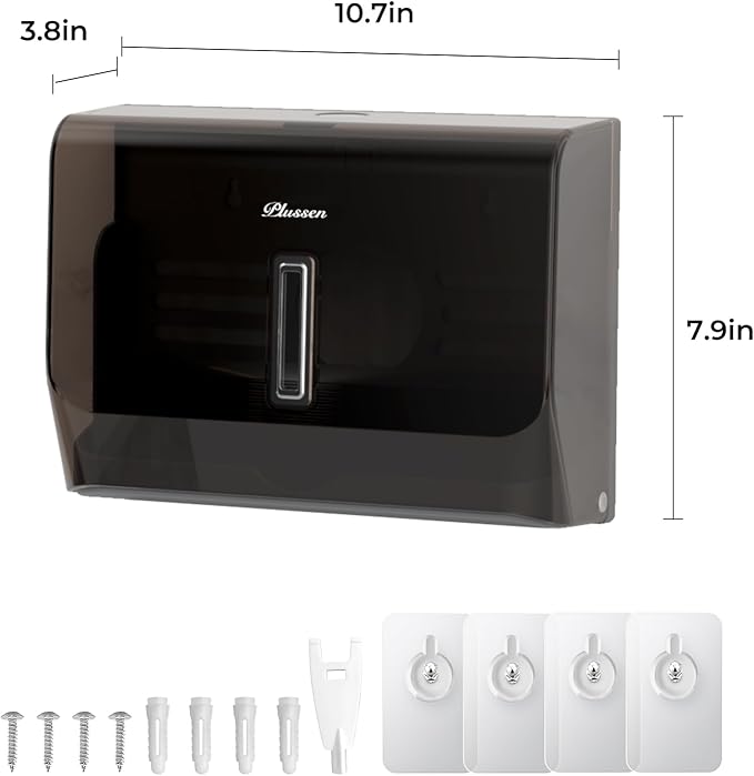 Paper Towel Dispenser Adhesive Wall Mounted, 200+ Multifold Trifold c-Fold Hand - Image 8