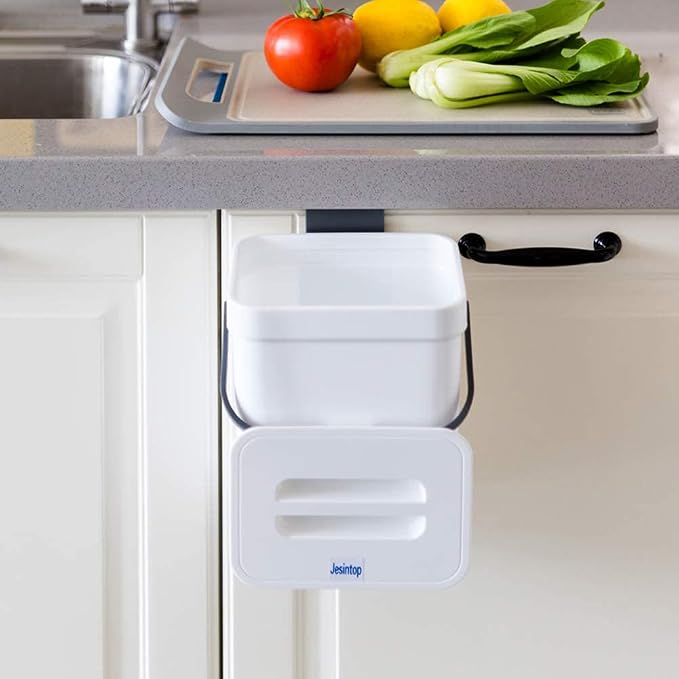 Kitchen Compost Bin Indoor for Counter Top, Hanging Small Trash Can - Image 7