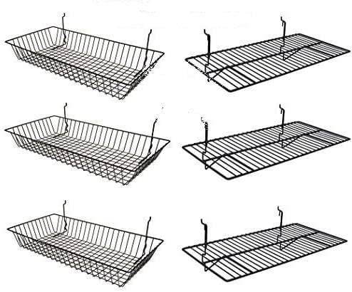 Only Garment Racks Garage Organizer Value Pack with 3 Shelves and 3 Steel Bas...
