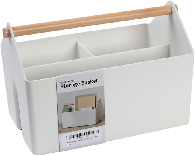 BLUE GINKGO Medium Storage Basket – Plastic Caddy by BLUEGINKGO