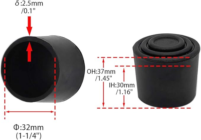 Flyshop Furniture Table Covers Non-Slip Durable Rubber Leg Tips Chair Leg Caps - Image 2