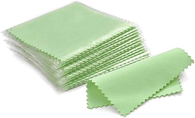 SEVENWELL 50pcs Jewelry Cleaning Cloth Green Polishing Cloth by SEVENWELL