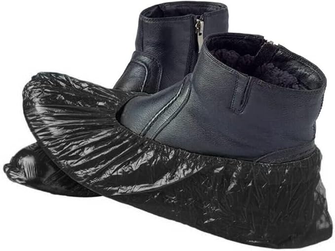 Black shoe covers Disposable 1000 PCS Premium Waterproof and Recyclable Boot
