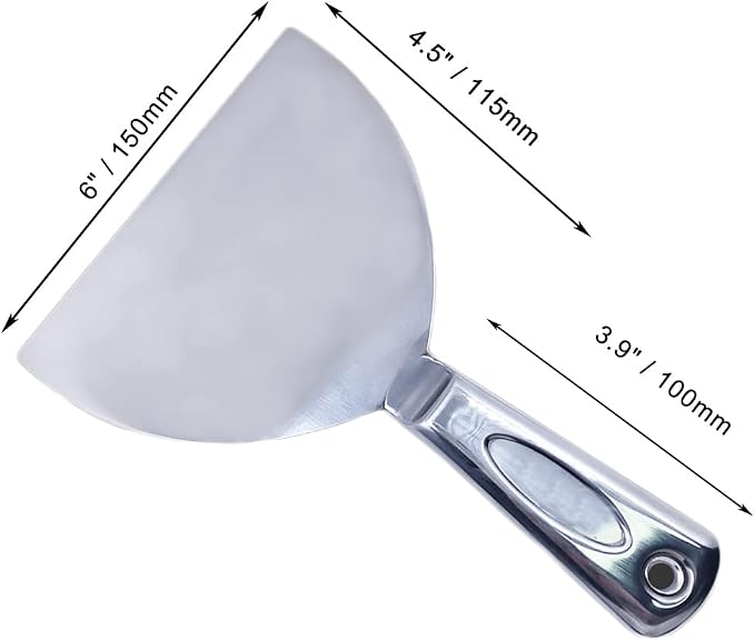 Flex All Stainless Steel Joint Knife Putty Scraper, 6-Inch Professional Grade - Image 2