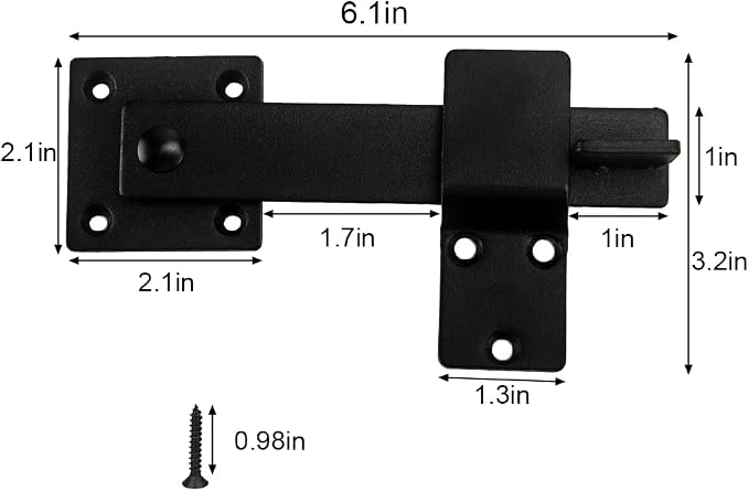 2 Pack Flip Gate Latch Lock 6'' Adjustable Barn Door Lock Hardware Safety - Image 5