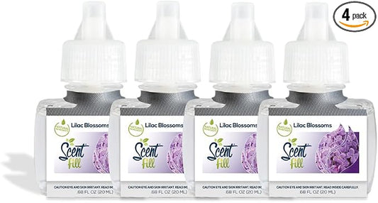 Scent Fill Lilac Blossoms Plug in Air Freshener, 4 Scented Oil Refills by ScentFill