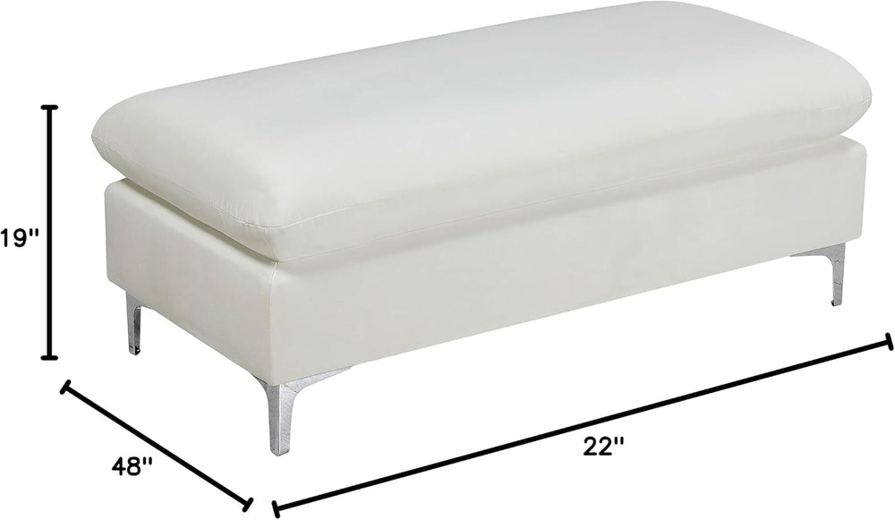 Meridian Furniture 636Cream-Ott Naomi Collection Modern | Contemporary Velvet...