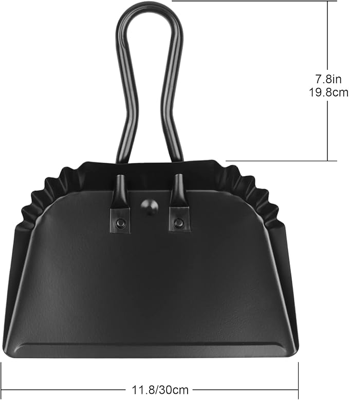 Heavy Duty Black Metal Dust Pan -Handheld Dustpan - Image 2