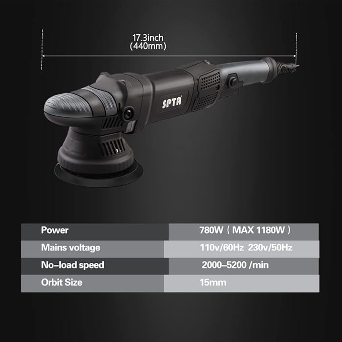 Buffer Polisher, SPTA 5-Inch 125mm Dual Action Random Orbital Car Polisher - Image 4