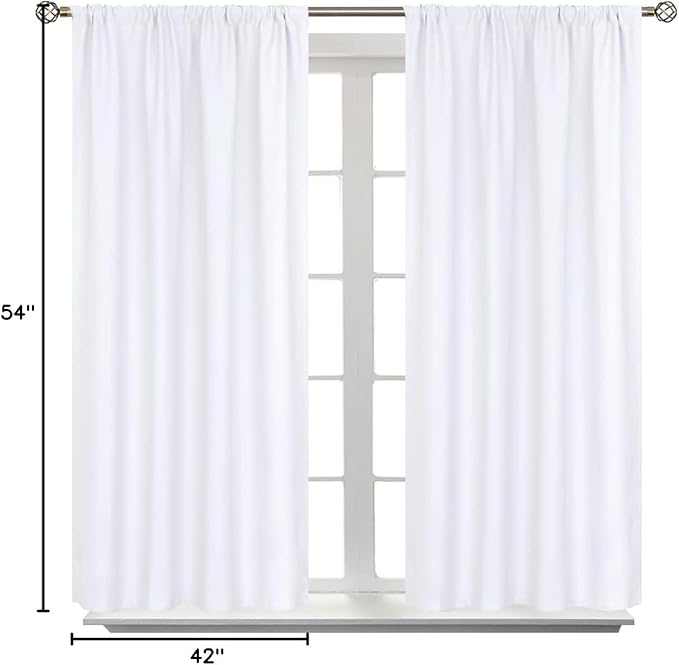 BGment White Curtains 54 Inches Length - Image 8