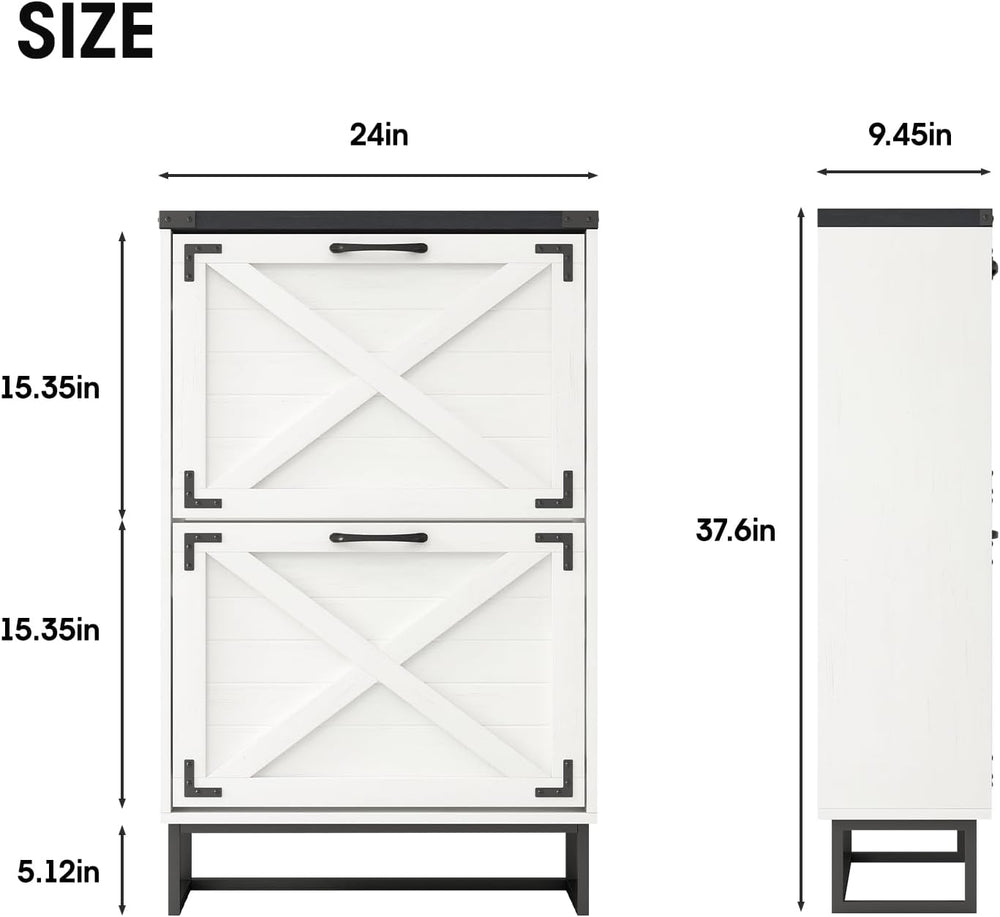 Maupvit 24" W Farmhouse Shoe Cabinet Storage for Entryway, Freestanding ...
