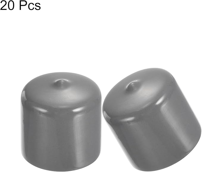 uxcell 20pcs Rubber End Caps 33mm ID Vinyl Cap Cover Screw Protectors Dark Grey - Image 2