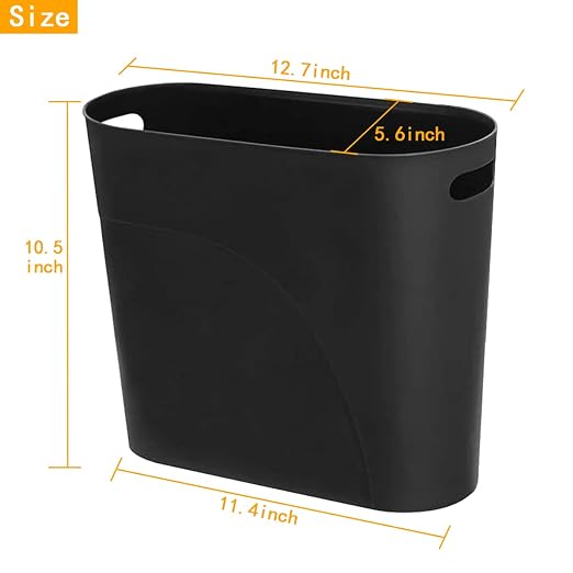 HZSOOCH 3 Pack Slim Waste Basket 3.2 Gallon 12L Plastic Small Trash Can - Image 2