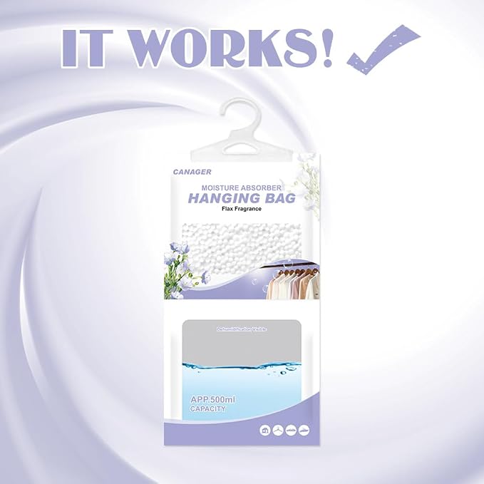 CANAGER Hanging Moisture Absorber, Flax Fragrance Moistureproof Desiccant - Image 4