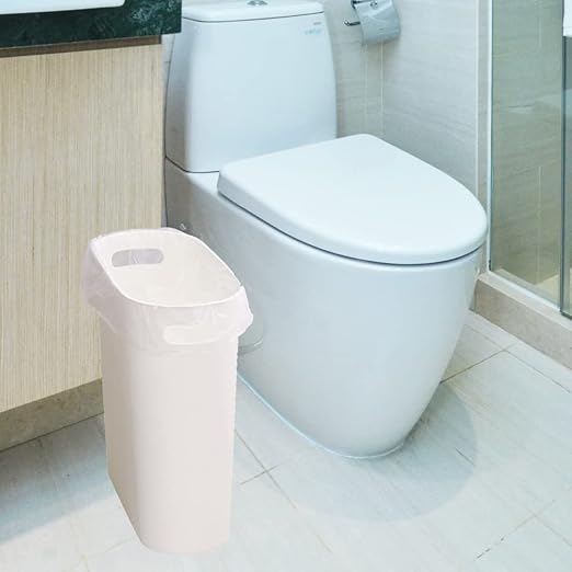 Small Trash Can Plastic Bathroom Wastebasket 3.2 Gallon Slim Garbage Container - Image 3
