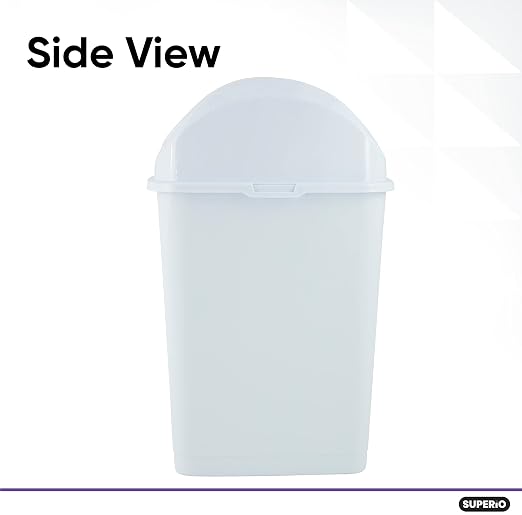 Superio Medium Trash Can with Lid 4.5 Gallon Plastic Swing Top Garbage Can Slim - Image 6