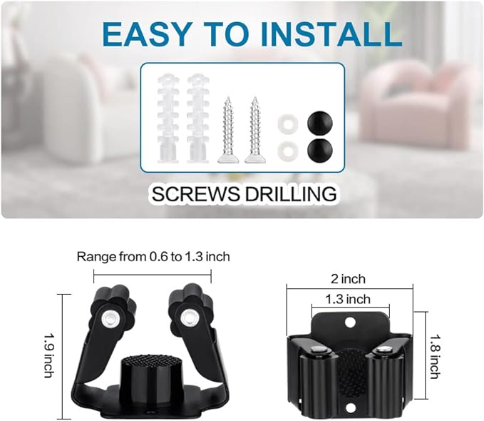 9PCS Broom and Mop Holder, Heavy Duty Garden Tool Organizer Rack Rake and - Image 2