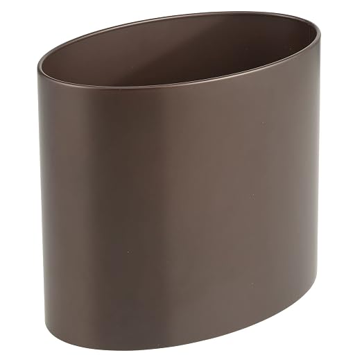 mDesign Stainless Steel Metal Oval Trash Can, 7.9 Liter/2.09 Gallon Wastebasket - Image 5